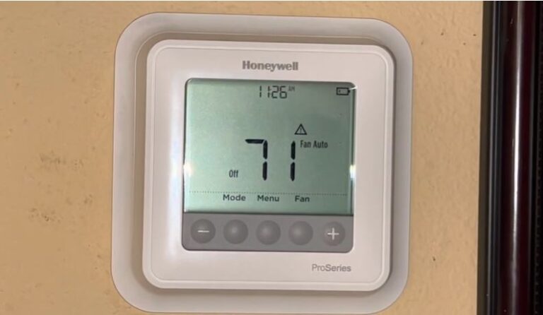 Honeywell Thermostat Warning Sign (Triangle With Exclamation Point)